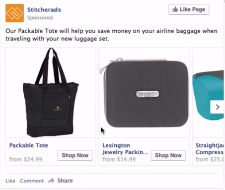 FB Ad Cross-sell example